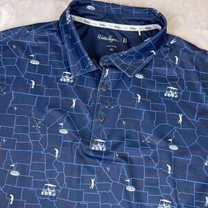 Walter Hagen‎ Golf Polo Shirt  Mens Size XL States Golf Cart Print*